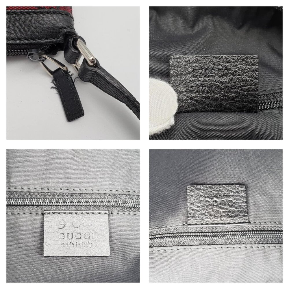 Authentic Gucci GG Canvas Crossbody Red/Black Monogram Leather Trim Shoulder Bag - Picture 16 of 16